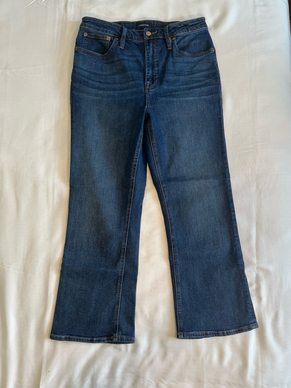 J.Crew Jeans Women's Size 30 Medium Wash High Rise Cropped Flare Stretch Denim